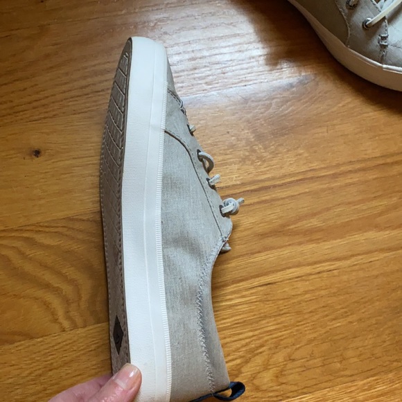 SPERRY WOMEN'S CREST VIBE WASHED LINEN SNEAKER IN GREY - Picture 5 of 9